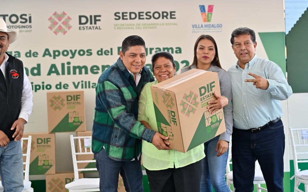 RICARDO GALLARDO LLEVA SEGURIDAD ALIMENTARIA A VILLA HIDALGO• El Mandatario Estatal entregó un total de cuatro mil paquetes de Seguridad Alimentaria para las familias del municipio