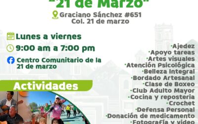 MUNICIPIO DE SOLEDAD INVITA A ACTIVIDADES DE AUTOEMPLEO Y DESARROLLO PERSONAL EN CENTROS COMUNITARIOS