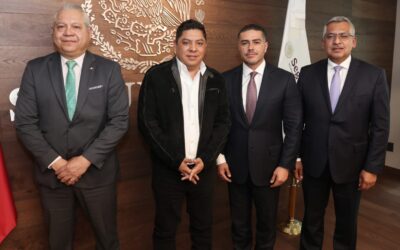 RICARDO GALLARDO Y GARCÍA HARFUCH CIERRAN FILAS POR LA SEGURIDAD DE SLP• El secretario de Seguridad de México reconoció al Gobierno Estatal por su efectiva estrategia integral que ha reducido la incidencia delictiva